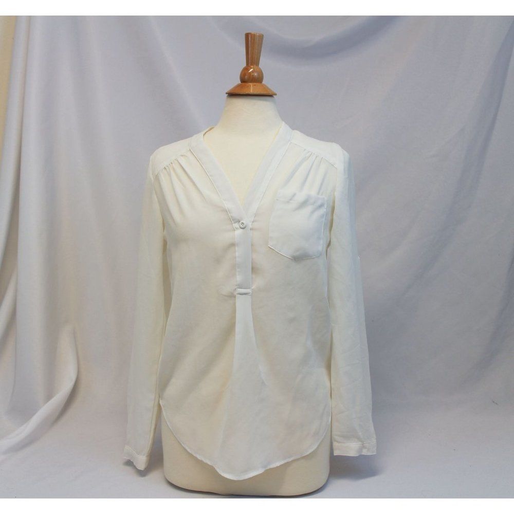 Alloy White Sheer Hi Lo Blouse Size S